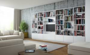 Regalsystem im Wohnzimmer