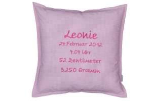 Geburtskissen für Mädchen in rosa